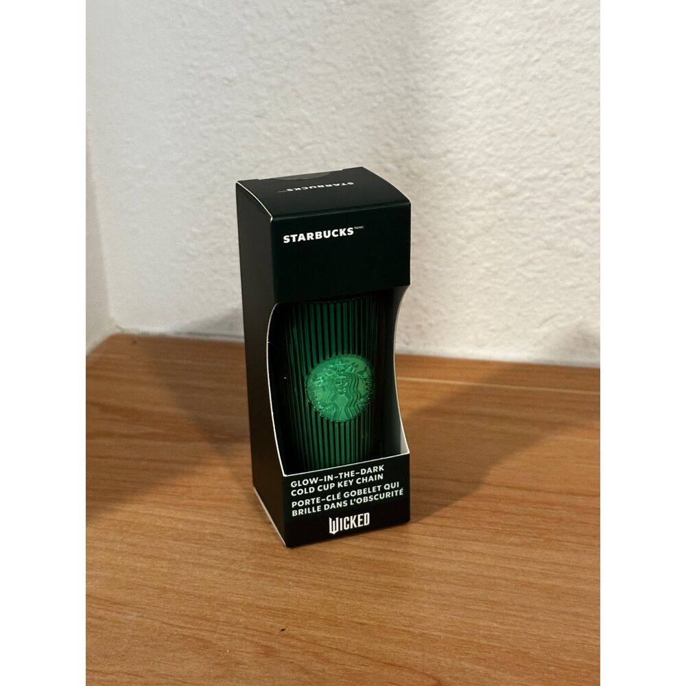 Starbucks 2024 Pleated Glow-in-the-Dark Cold Cup Keychain NIB